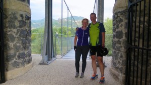 Hanging bridge near Chateau Rochemeareau 