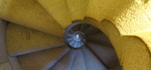 Stairs in a tower of Sagrada Familia (looking up)